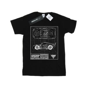Disney Womens/Ladies Cars Lightning McQueen Blueprint Cotton Boyfriend T-Shirt (Black)