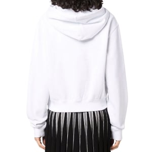 Off-White Geometric Logo Cropped Vit Hoodie