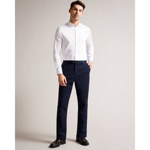 Men's Ted Baker Bellow Long Sleeve Stretch Smart Shirt in White