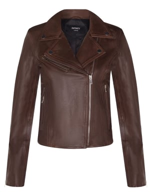 Dames klassiek leren Brando bikerjack-Loughton