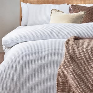 Yard Chunky Waffle 100% Cotton Duvet Cover Set