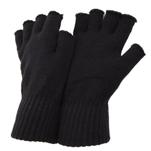 FLOSO Mens Fingerless Winter Gloves (Dark Grey)