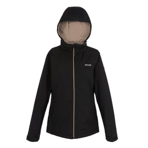 Regatta Womens/Ladies Frelton Waterproof Jacket (Black/Warm Taupe)