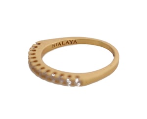 Nialaya Gouden Authentieke Dames Helder CZ Gouden 925 Zilveren Ring