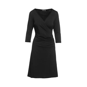 Svart Faux Wrap-klänning i hållbart tyg
