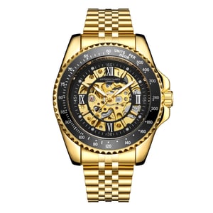 Met de hand gemonteerd, beperkt verkrijgbaar, automatisch Tachymeter Sports Gold-horloge van Anthony James