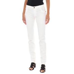 Long denim pants made of elastic fabric 70DB50192-T092 woman