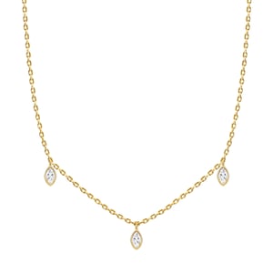 Necklace sterling silver yellow gold zirconia white Glanzstücke München