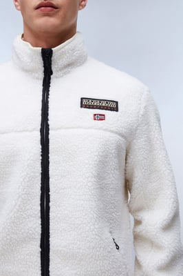 Tynik Sherpa Hel Dragkedja Fleece Vit Häger