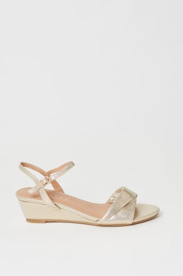 Wide Fit Ranae Soft Twist Low Wedge Heeled Sandals