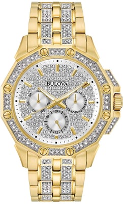 Bulova Crystal Octava Heren Gouden Horloge 98C126