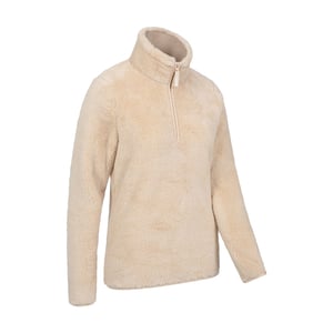 Mountain Warehouse Dam Teddy Fleece Halvlång Zip Fleece Tröja (Beige)