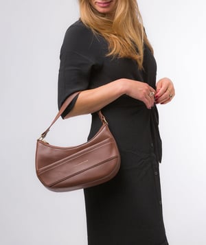 'Emma' Dark Tan Nappa Leather Grab Bag