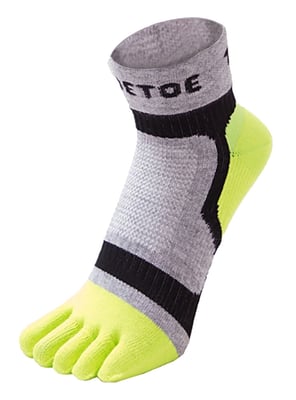 TOETOE - Mens & Ladies Breathable Sports Light Runner Low Cut Toe Socks - Green