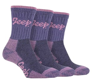 JEEP TERRAIN - 3 Pairs Cotton Walking Hiking Socks for Ladies