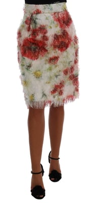 Rechte kokerrok met bloemenmotief voor dames van Dolce & Gabbana