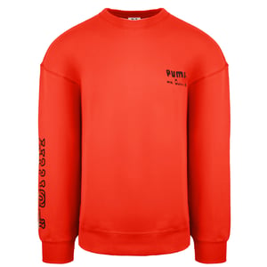 Puma x Mr Doodle Long Sleeve Crew Neck Red Mens Graphic Sweatshirt 598682 20
