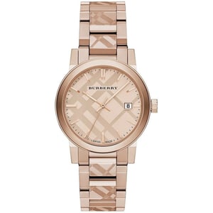 Burberry BU9039 Rose GoldTone Wijzerplaat Roestvrij Staal Unisex horloge