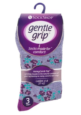 Gentle Grip - 6 Pairs Ladies Gentle Grip Non Elastic Socks - GG57
