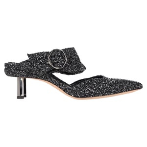Nicholas Kirkwood Bouclé Mules in Black Tweed