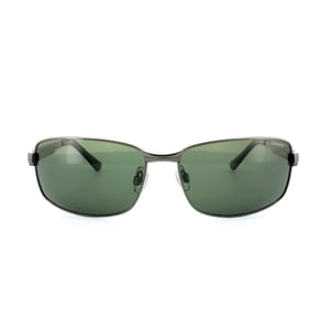 Polaroid rechthoek heren donkere gunmetal groene gepolariseerde zonnebril