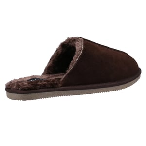 Hush Puppies Mens Coady Suede Slippers (Brown)