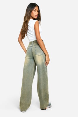 Vintage Dirty Wash Seam Detail Skater Jean