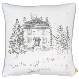furn. Midwinter Toile Piped Velvet Polyester Filled Cushion