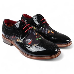 Justin Reess Heren Brogue Schoenen met Vlinderprint van Lakleer - Julius