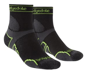 Bridgedale - Mens Running Lightweight Merino Wool Socks - Black