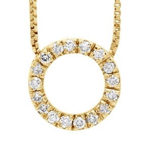 Circle halsketting Diamonds 0.080 Cts Yellow Gold