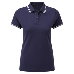 Asquith & Fox Womens/Ladies Classic Fit Tipped Polo (Navy/White)