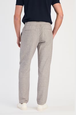 Grey Linen Blend Classic Fit Trousers