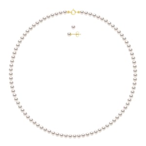 Set - Ketting Rij van Echte Cultiveerde Parel Akoya Japanse Gecertificeerde Ronde 5-6 mm