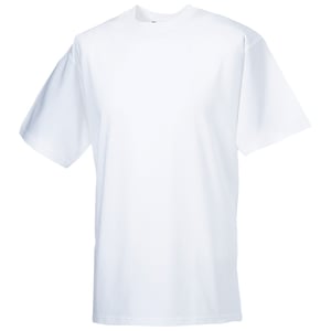 Russell Europa Heren Klassiek Zwaargewicht Ringspun Korte Mouwen T-Shirt (Wit)