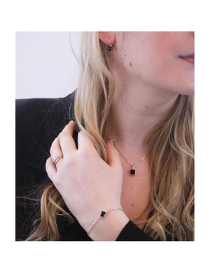 Simple Square set och box - silver och svart