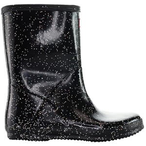 Hunter Giant Glitter Kids Zwarte Wellington Laarzen