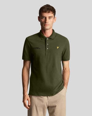 Men's Lyle and Scott Plain Polo Shirt Co-Ordinates Print in olive