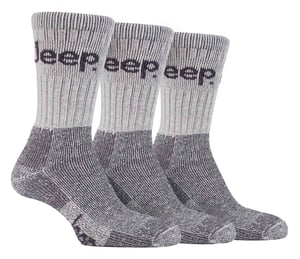 Mens 3 Pair Jeep Terrain Cushion Sole Walking Hiking Work Socks