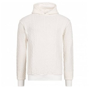 Criminal Damage Cable Knit Mens Off White Hoodie