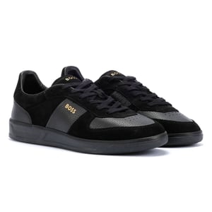 Boss Brandon zwart suède/leren herentrainers