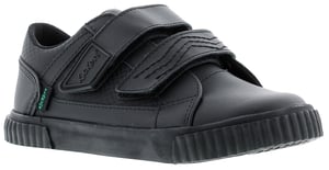 Kickers Younger Boys Shoes Tovni Twin Flex Infant Leather Touch Fasten Black