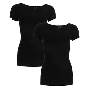 Vero Moda Maxi set van 2 zachte zwarte T-shirts voor dames