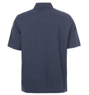 Men's Fred Perry Pocket Detail Oxford Short Sleeve Shirt in Navy