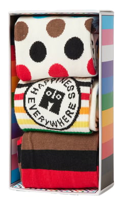 3 Pack Multipack Pride Socks Giftbox | Happy Socks | Multicoloured Rainbow LGBTQIA+ Socks - Rainbow