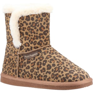 Hush Puppies Womens/Ladies Ashleigh Leopard Print Suede Slipper Boots (Brown)
