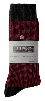 Mens Cotton Dress Socks | Jeep | Midweight Knit Spirit Socks, Casual Ribbed Pattern Everyday Socks - Navy / Purple