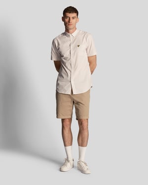 Lyle & Scott Kortärmad Slim Fit Gingham-skjorta i blått för herr