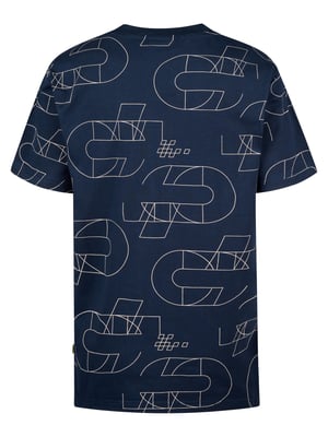 Petrol Industries - Jongens All-over Print T-shirt Marlinview - Blauw