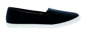 New Ladies/Womens Navy Slip Ons Elasicated Gusset Canvas Pumps.